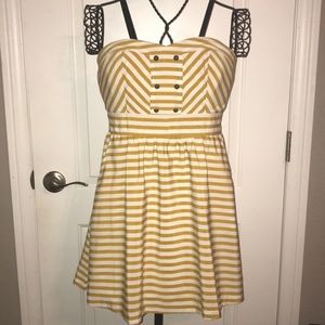 White and Yellow Stripped Dress